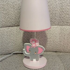Cute Pink Elephant and Monkey Table Lamp